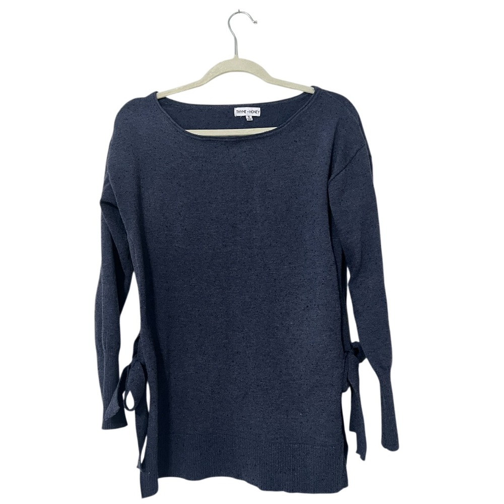 Thyme & Honey Navy Blue Sweater with Side Ties